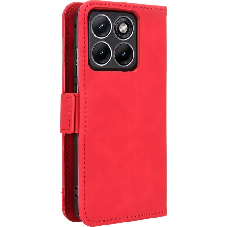Чехол-книжка с карманами Deexe Wallet Stand для Motorola Edge 70 Fusion - Red: фото 7 из 15