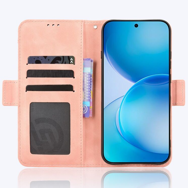 Чехол-книжка с карманами Deexe Wallet Stand для OPPO Reno 16 / 16 Pro - Pink: фото 5 из 17