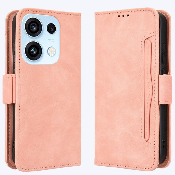 Чехол-книжка с карманами Deexe Wallet Stand для OPPO Reno 16 / 16 Pro - Pink: фото 1 из 17