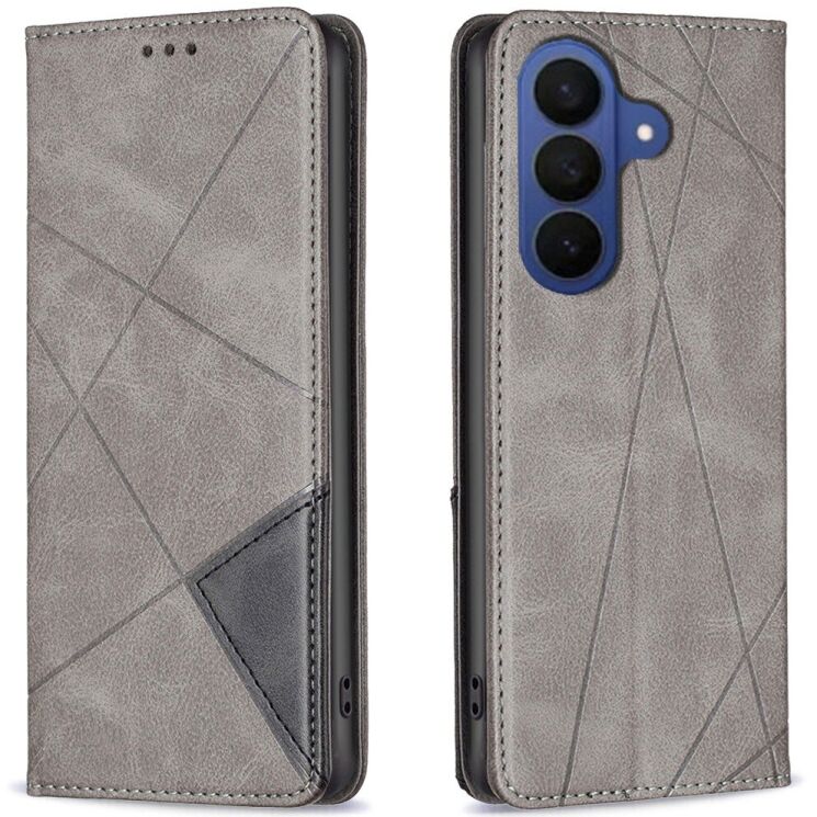 Чехол-книжка с карманами UniCase Geometric Pattern для Samsung Galaxy A37 (A376) - Grey: фото 1 из 10