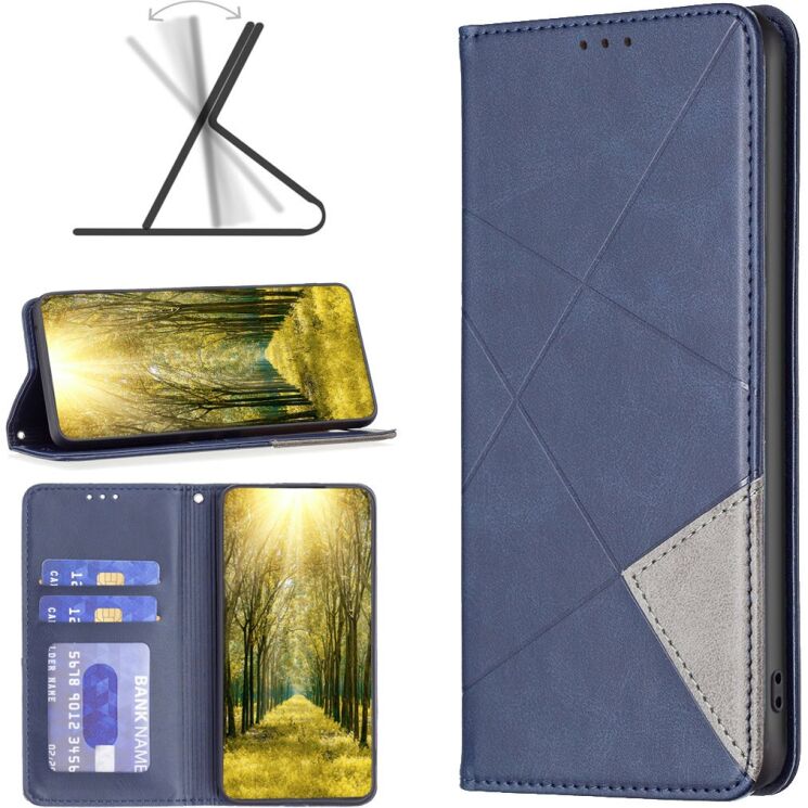 Чехол-книжка с карманами UniCase Geometric Pattern для TECNO Camon 50 - Blue: фото 4 из 10