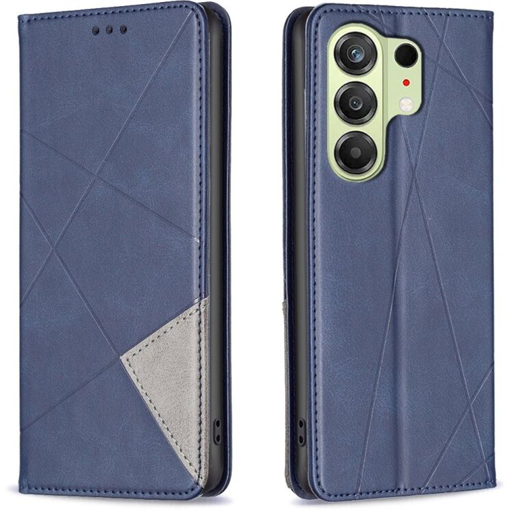 Чехол-книжка с карманами UniCase Geometric Pattern для TECNO Camon 50 - Blue: фото 1 из 10