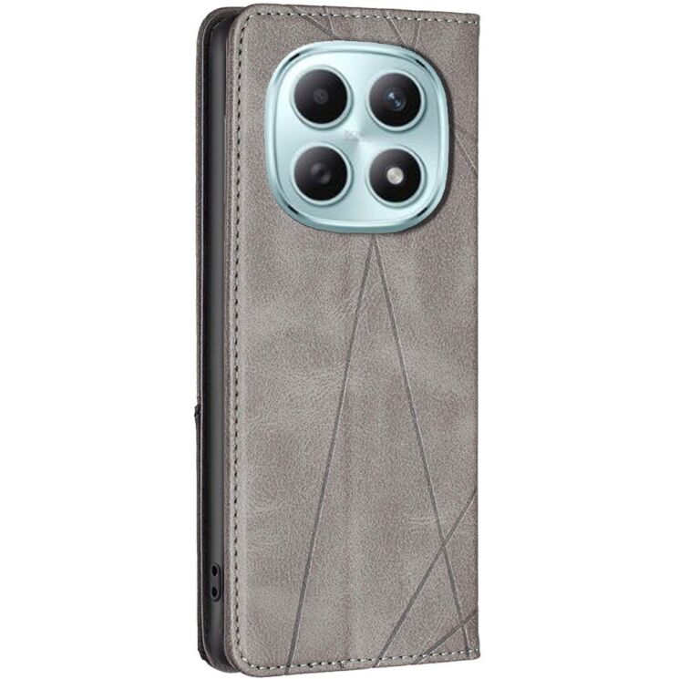 Чехол-книжка с карманами UniCase Geometric Pattern для Xiaomi Redmi Note 15 Pro Plus / Poco M8 Pro 5G - Grey: фото 3 из 10