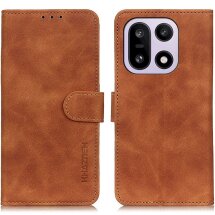 Чехол-книжка с застежкой KHAZNEH Retro Wallet для OnePlus 15 - Brown: фото 1 из 10