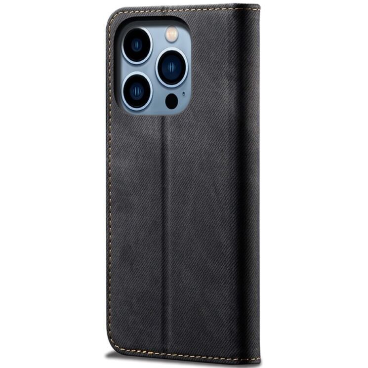 Чехол-книжка UniCase Jeans Wallet для Apple iPhone 15 Pro - Black: фото 5 из 7