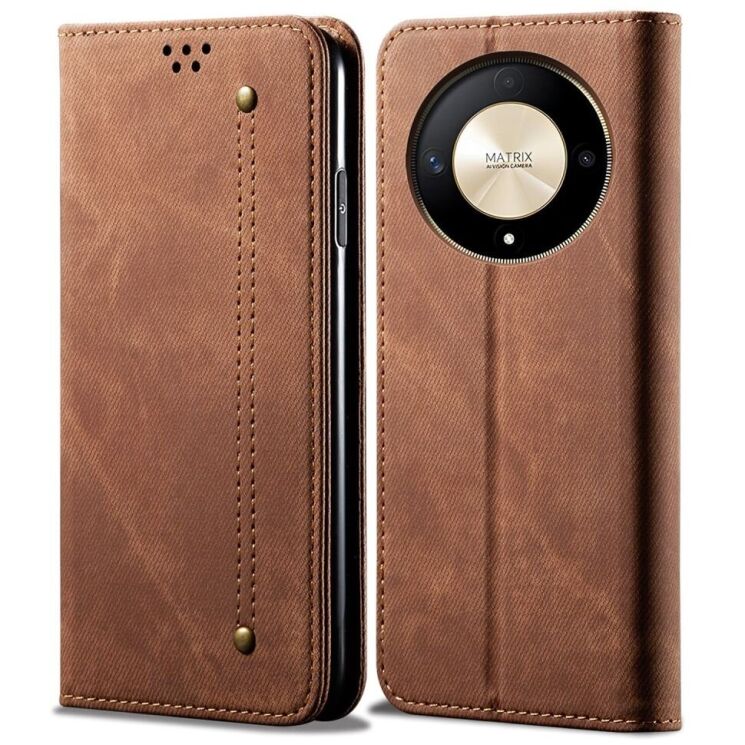 Чехол-книжка UniCase Jeans Wallet для Honor Magic 6 Lite - Coffee: фото 1 из 6