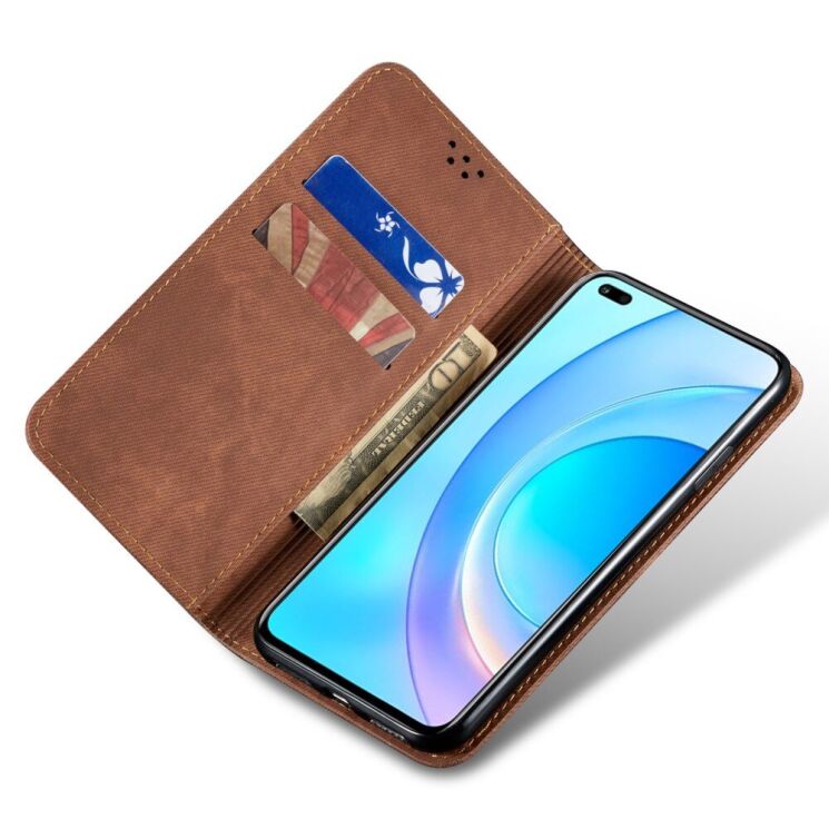 Чехол-книжка UniCase Jeans Wallet для Honor Magic 6 Lite - Coffee: фото 2 из 6