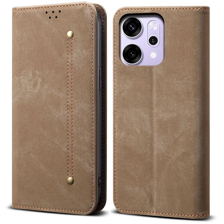 Чехол-книжка UniCase Jeans Wallet для OPPO Reno 14 5G - Khaki: фото 1 из 7