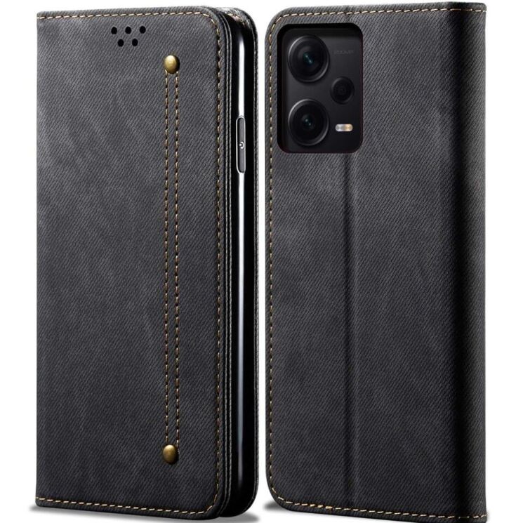 Чехол-книжка UniCase Jeans Wallet для Xiaomi Redmi Note 12 Pro+ - Black: фото 1 из 6