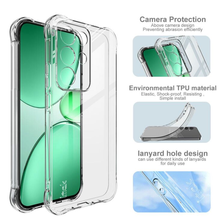 Чехол с усиленными углами IMAK Airbag MAX Case для Realme C85 Pro - Transparent: фото 5 из 8