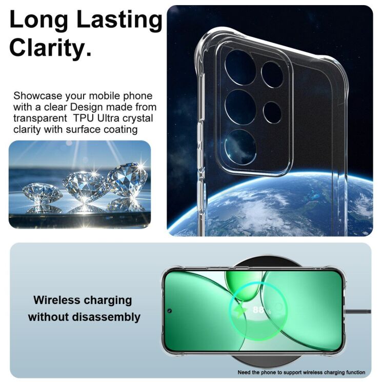 Чехол с усиленными углами IMAK Airbag MAX Case для Realme C85 Pro - Transparent: фото 6 из 8