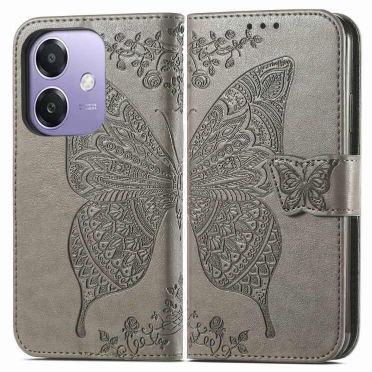 Чехол UniCase Butterfly Pattern для OPPO A3x / A3 / A40m - Grey: фото 1 из 7