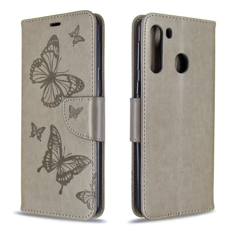 Чохол-книжка з малюнком UniCase Butterfly Pattern для Samsung Galaxy A21 (A215) - Grey: фото 4 з 9