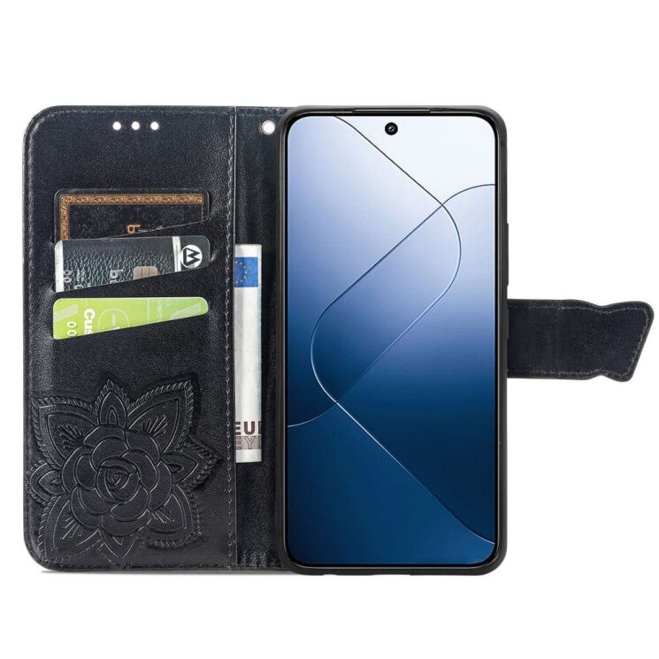 Чехол UniCase Butterfly Pattern для Xiaomi 14 Pro - Black: фото 2 из 5