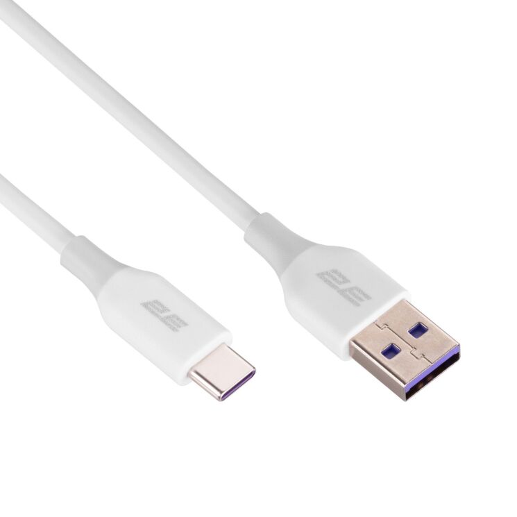 Кабель 2E Glow USB to Type-C (3A, 1m) - White: фото 2 з 4