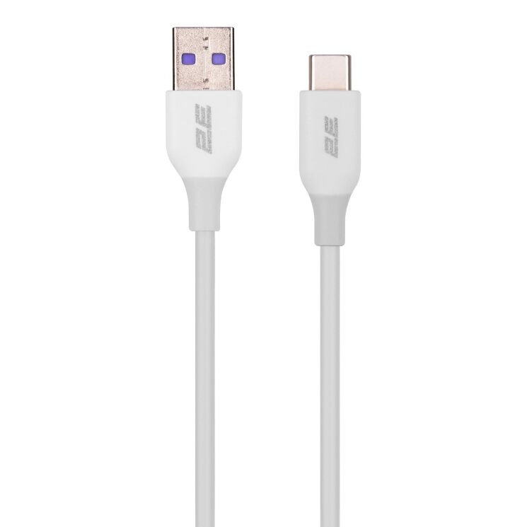 Кабель 2E Glow USB to Type-C (3A, 1m) - White: фото 1 з 4