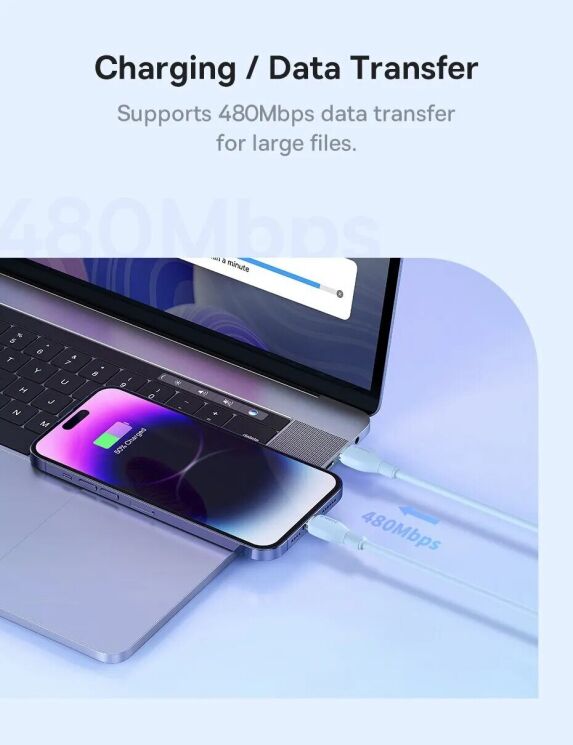 Кабель Baseus Pudding Series Type-C to Lightning (20W, 2m) P10355701221-01 - White: фото 21 з 27