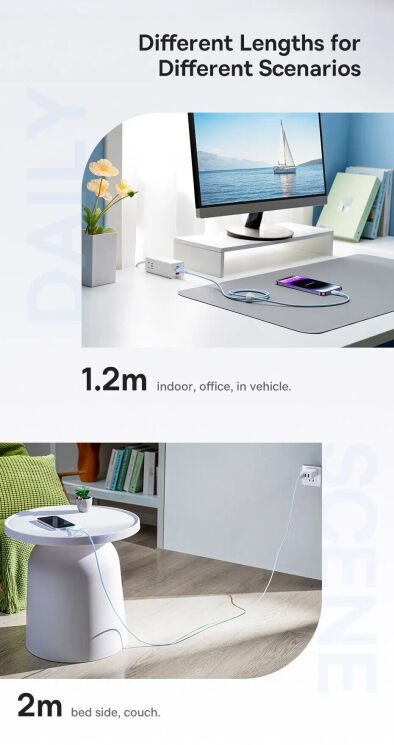 Кабель Baseus Pudding Series Type-C to Lightning (20W, 2m) P10355701221-01 - White: фото 24 з 27