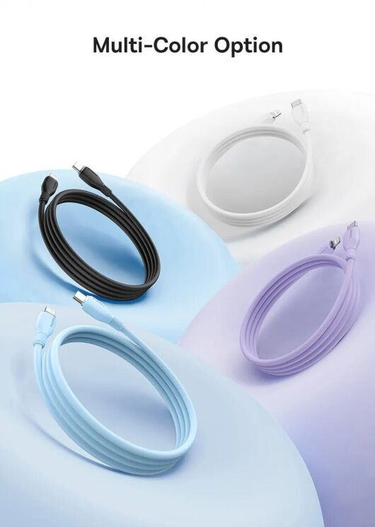 Кабель Baseus Pudding Series Type-C to Lightning (20W, 2m) P10355701221-01 - White: фото 25 з 27