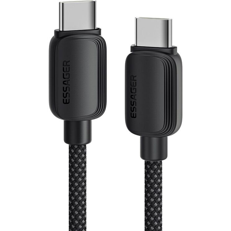Кабель ESSAGER Breeze Type-C to Type-C (100W, 2m) EXCTT1-WLA01-P - Black: фото 1 з 10