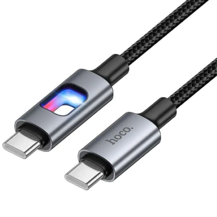 Кабель Hoco U144 Type-C to Type-C (60W, 3A, 1.2m) - Black: фото 2 з 6