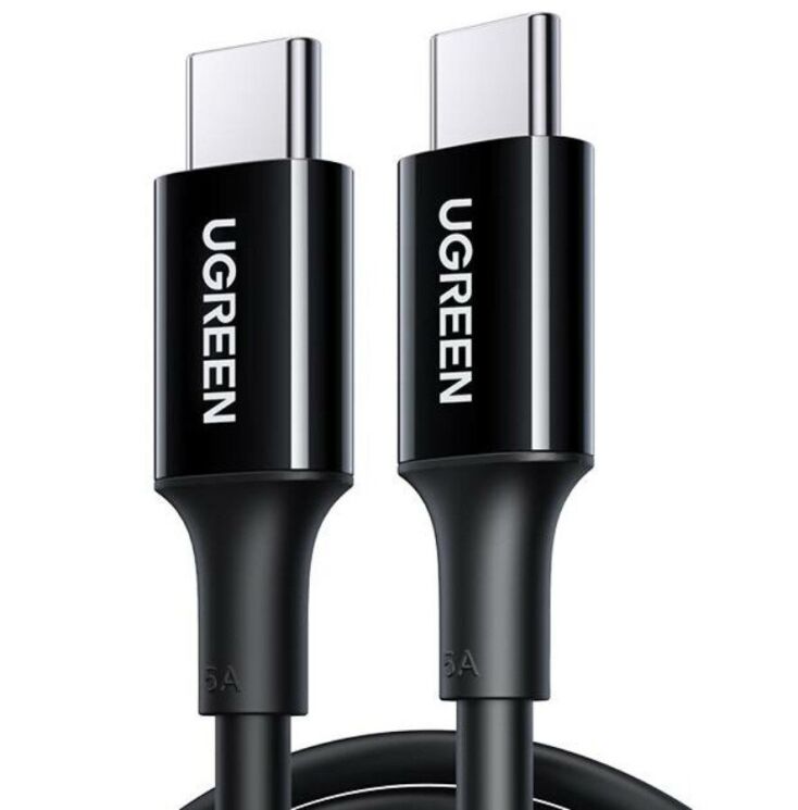Кабель UGREEN US300 Type-C to Type-C (100W, 5A 1m) - Black: фото 1 з 13