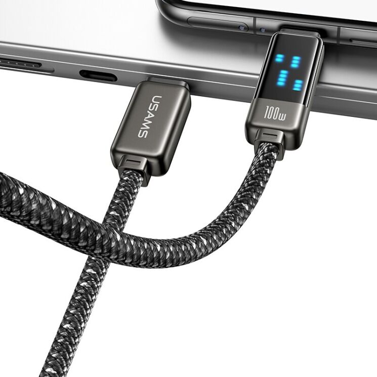 Кабель USAMS US-SJ744 Type-C to Type-C (100W, 1.2m) - Tarnish: фото 4 из 21