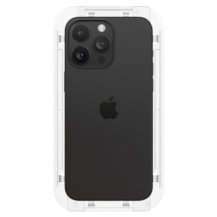 Комплект защитного стекла Spigen (SGP) GLAS.tR EZ Fit Black для Apple iPhone 15 Pro - Black: фото 7 из 14