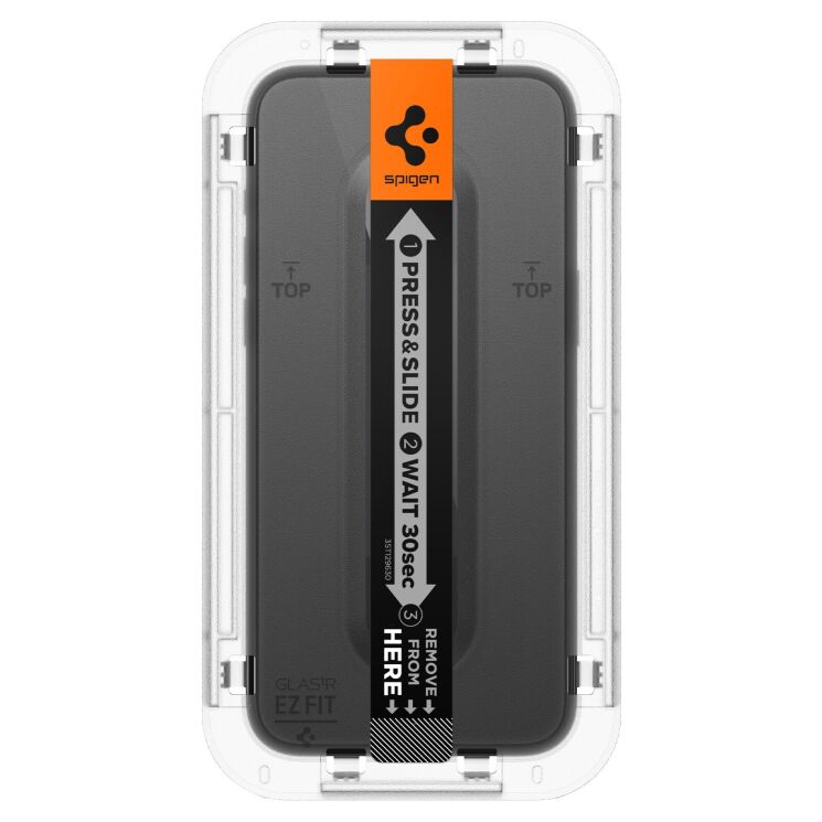 Комплект защитного стекла Spigen (SGP) GLAS.tR EZ Fit Black для Apple iPhone 15 Pro - Black: фото 6 из 14