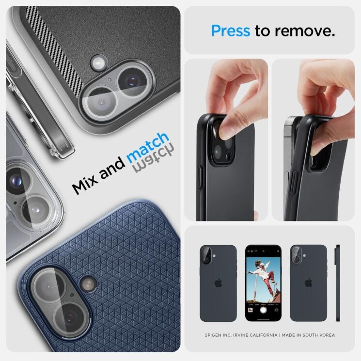 Комплект защитных стекол Spigen (SGP) Optik Lens Protector для Apple iPhone 16 / 16 Plus: фото 7 из 7