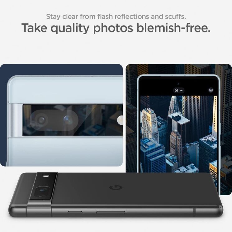 Комплект защитных стекол Spigen (SGP) Optik Lens Protector для Google Pixel 7a - Black: фото 14 из 17