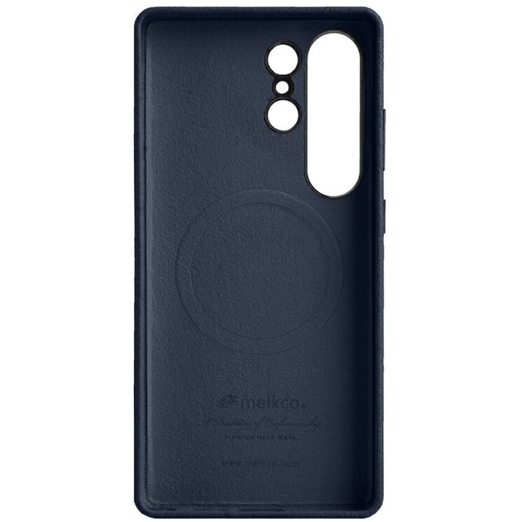 Кожаный чехол MELKCO Leather Case Magnetic для Samsung Galaxy S25 Ultra (S938) - Dark Blue: фото 3 из 10