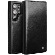 Кожаный чехол QIALINO Wallet Case для Samsung Galaxy S25 Ultra (S938) - Black: фото 1 из 7