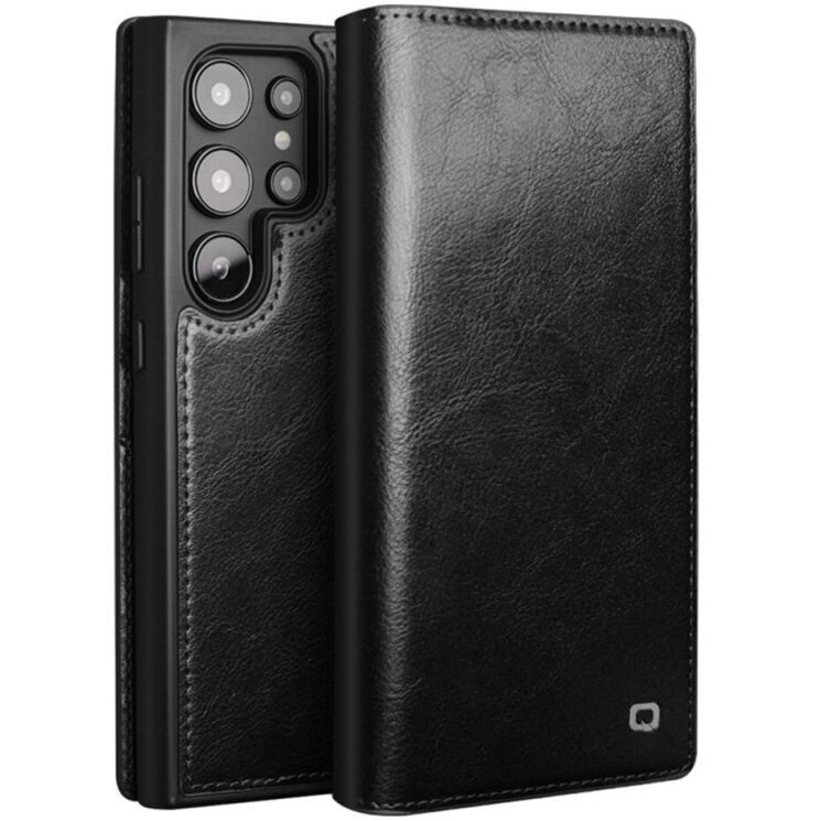 Кожаный чехол QIALINO Wallet Case для Samsung Galaxy S25 Ultra (S938) - Black: фото 1 из 7