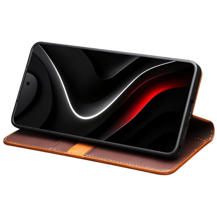 Кожаный чехол QIALINO Wallet Case для Samsung Galaxy S26 Ultra - Brown: фото 2 из 14