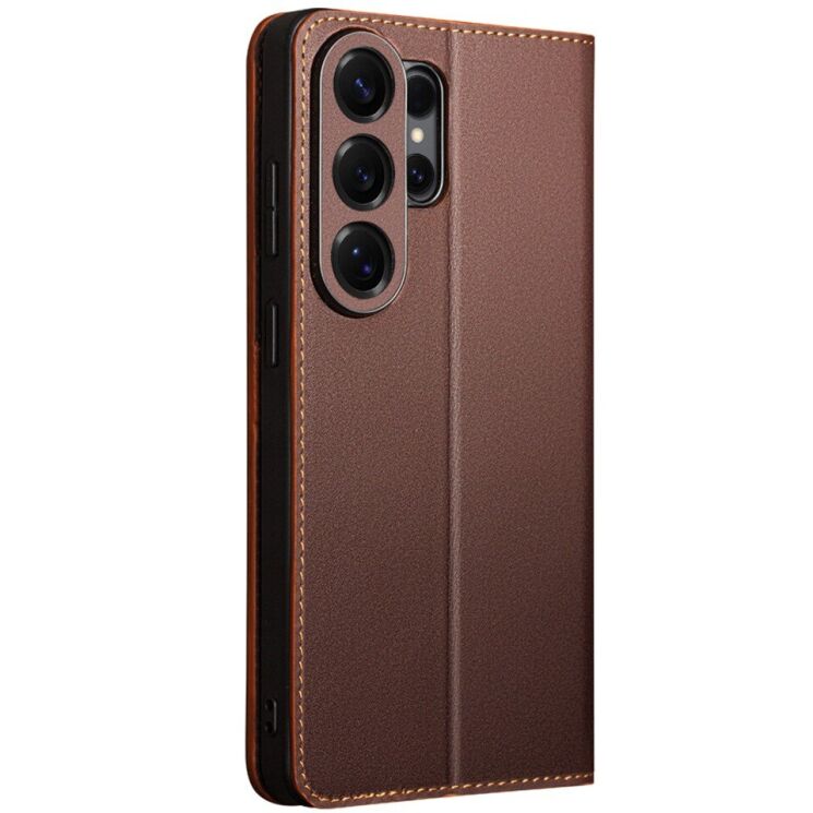Кожаный чехол QIALINO Wallet Case для Samsung Galaxy S26 Ultra - Brown: фото 4 из 14