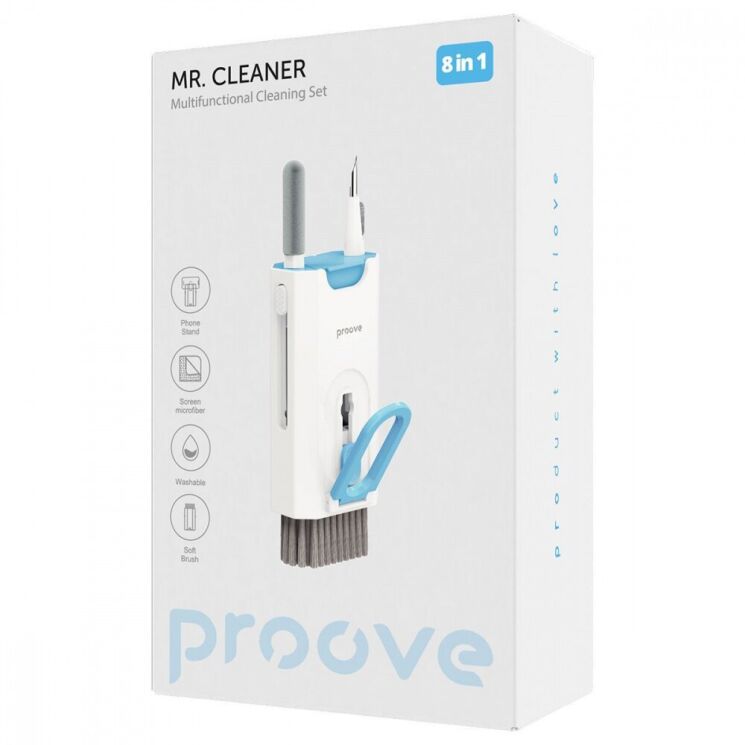 Набор для чистки гаджетов Proove Mr. Cleaner 8 in 1 - White: фото 2 из 3