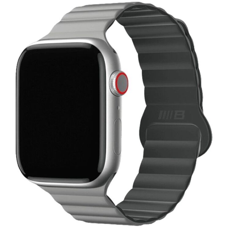 Ремешок Blueo Magnetic Silicone для Apple Watch 46 / 45 / 44 / SE 44 / 42 (Series 1-3) / Ultra / Ultra 2 - Grey: фото 1 из 6