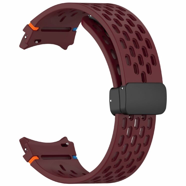 Ремешок Deexe Astra Strap для Samsung Galaxy Watch 4 / 4 Classic / 5 / 5 Pro / 6 / 6 Classic / 7 / FE - Wine Red: фото 4 из 7