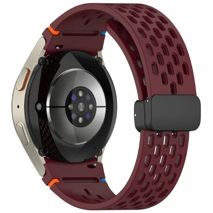 Ремешок Deexe Astra Strap для Samsung Galaxy Watch 4 / 4 Classic / 5 / 5 Pro / 6 / 6 Classic / 7 / FE - Wine Red: фото 1 из 7