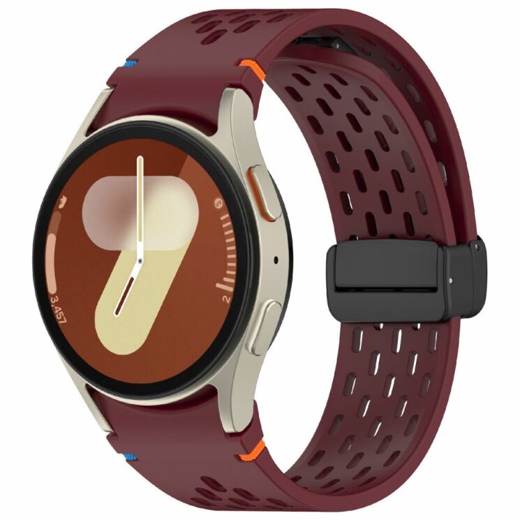 Ремешок Deexe Astra Strap для Samsung Galaxy Watch 4 / 4 Classic / 5 / 5 Pro / 6 / 6 Classic / 7 / FE - Wine Red: фото 2 из 7