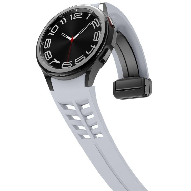 Ремінець Deexe Aurora Strap для Samsung Galaxy Watch 4 / 4 Classic / 5 / 5 Pro / 6 / 6 Classic / 7 / FE - Light Grey: фото 4 з 8