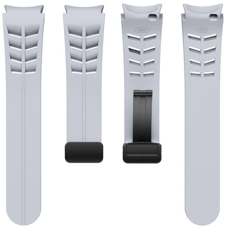 Ремінець Deexe Aurora Strap для Samsung Galaxy Watch 4 / 4 Classic / 5 / 5 Pro / 6 / 6 Classic / 7 / FE - Light Grey: фото 5 з 8