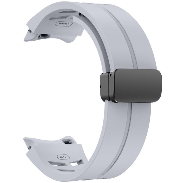 Ремінець Deexe Aurora Strap для Samsung Galaxy Watch 4 / 4 Classic / 5 / 5 Pro / 6 / 6 Classic / 7 / FE - Light Grey: фото 3 з 8