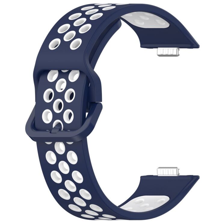 Ремінець Deexe Dual Color для Huawei Watch Fit 3 - Midnight Blue / White: фото 2 з 7