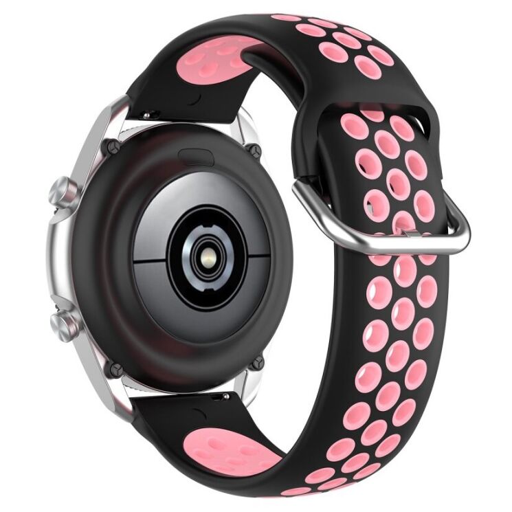 Ремешок Deexe Dual Color для Samsung Galaxy Watch 3 (41mm) - Black / Pink: фото 4 из 5