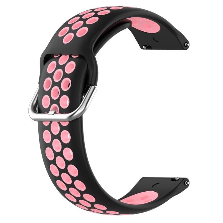 Ремешок Deexe Dual Color для Samsung Galaxy Watch 3 (41mm) - Black / Pink: фото 1 из 5