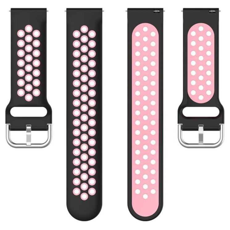 Ремешок Deexe Dual Color для Samsung Galaxy Watch 3 (41mm) - Black / Pink: фото 3 из 5