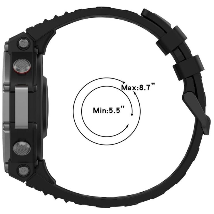 Ремешок Deexe Dual Color для Xiaomi Amazfit T-ReX 3 - Black / Green: фото 5 из 9