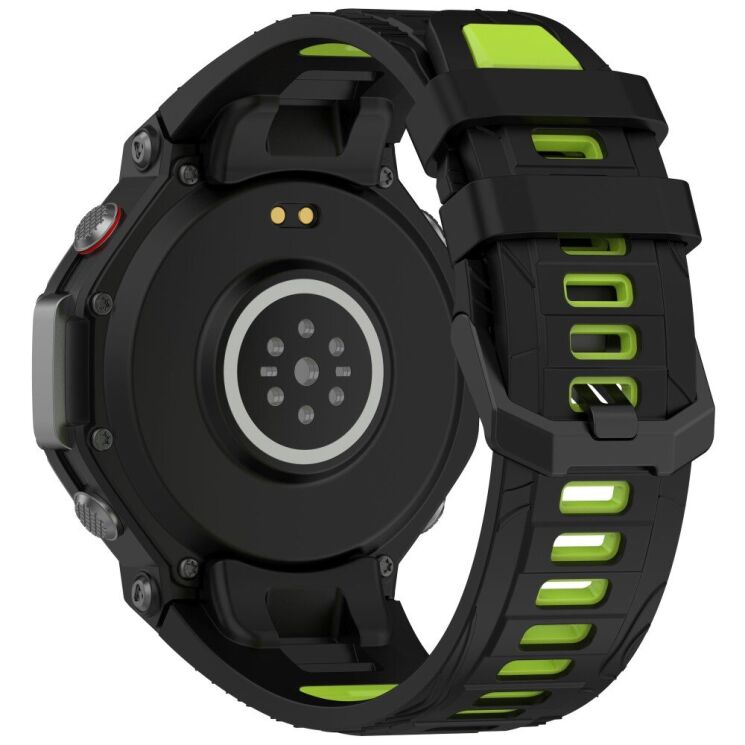 Ремешок Deexe Dual Color для Xiaomi Amazfit T-ReX 3 - Black / Green: фото 1 из 9